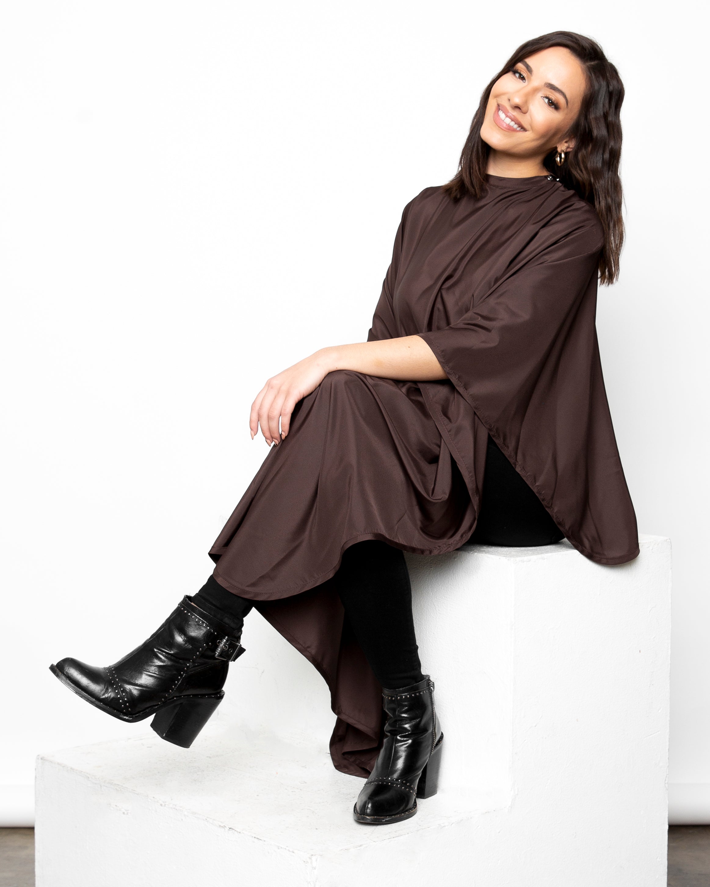 GnM Dark Brown Premium Water Proof Silkarah Cutting Cape