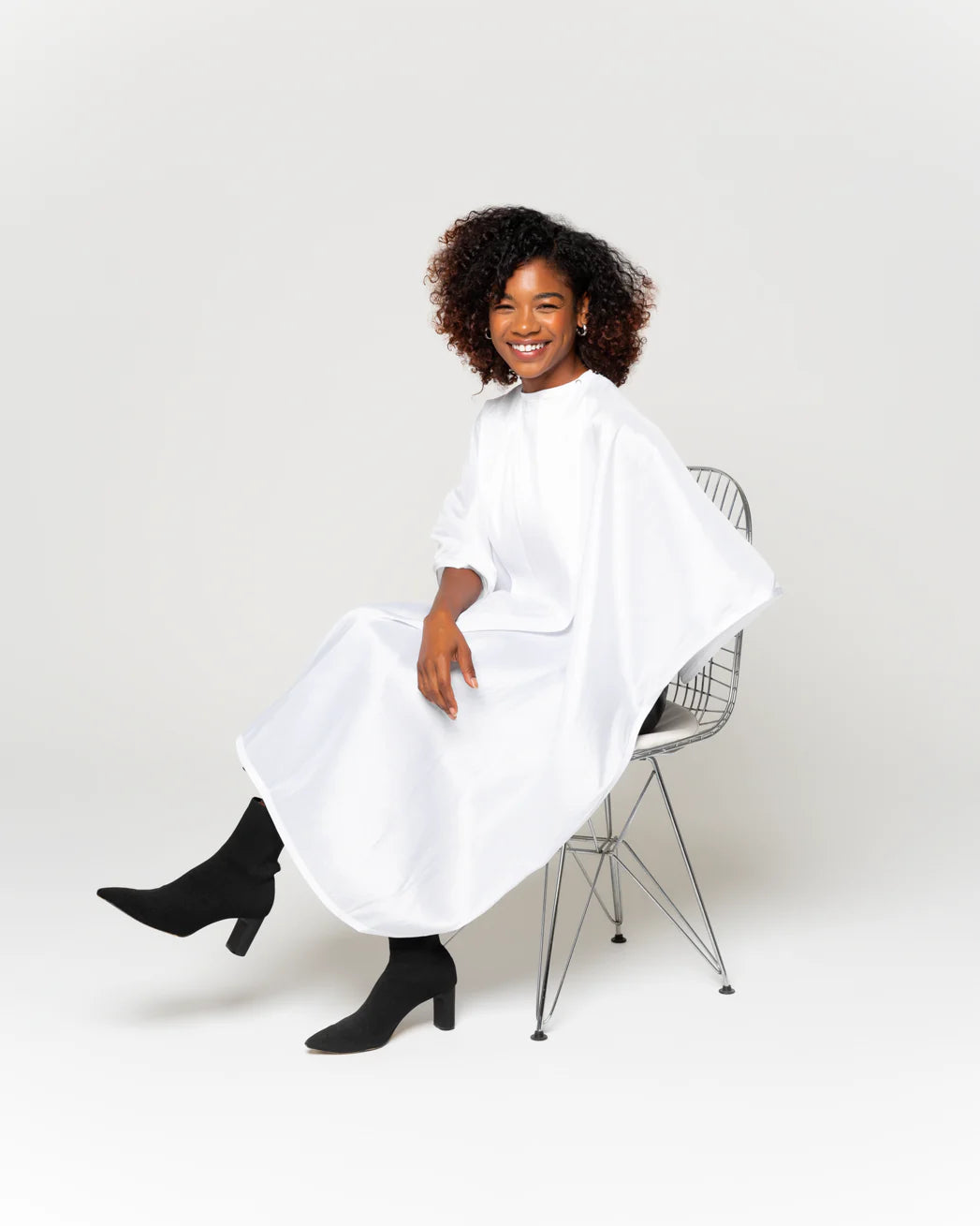 GnM Pearl White Premium Water Proof Silkarah Cutting Cape