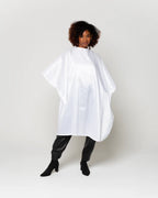 GnM Pearl White Premium Water Proof Silkarah Cutting Cape