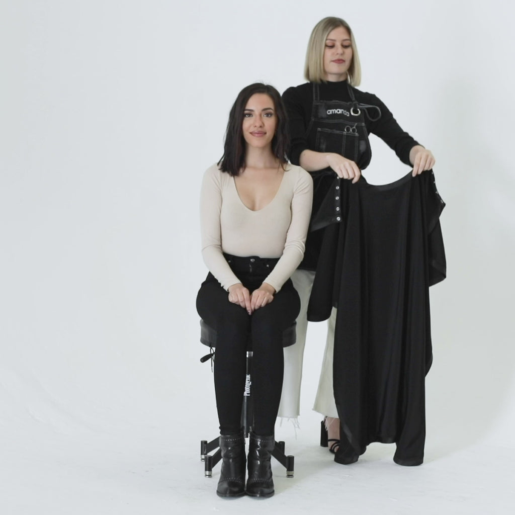 GnM Black Premium Peachskin Cutting Cape